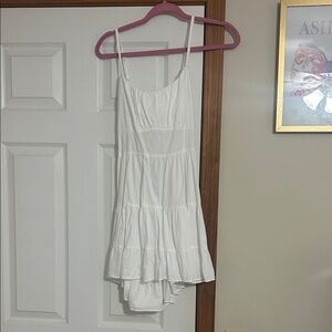 white open back dress